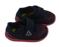 Tmavomodro-křiklavě růžové textilní botasky Reebok vel. 19,5