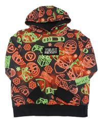 Čierno-červená mikina s vánočním motívom a kapucňou George