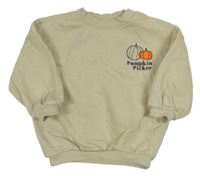 Béžová oversize mikina s dýněmi a nápismi George