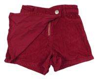 Malinové manšestrové kraťasy se sukní OVS