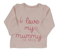 Světlerůžové melírované triko s nápisy M&S