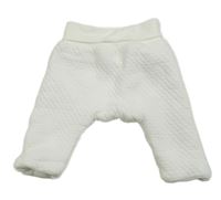 Bílé mačkané zateplené oboustranné tepláky OBaïBi