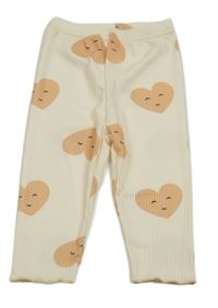 Vanilkové rebrované legíny so srdiečkami