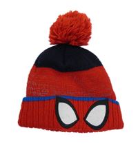 Červeno-tmavomodrá čapica s bambulí - Spider-man George