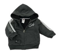 Tmavošedo-sivá prepínaci zateplená mikina s číslom a kapucňou C&A