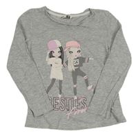 Sivé melírované tričko s dievčatkom PEP&CO