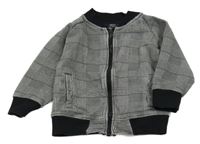 Černo-bílý kostkovaný vzorovaný teplákový bomber Next