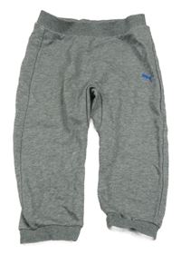 Šedé melírované tepláky s logem PUMA