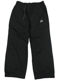 Černé kostkované šusťákové funkční podšité kalhoty ALPINE PRO