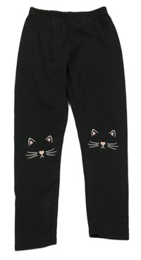 Čierne legíny s kočičkami SHEIN