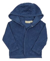 Tmavomodrá froté prepínaci mikina s kapucňou lupilu