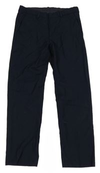 Tmavomodré slim fit slávnostné nohavice H&M