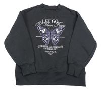 Čenošedá mikina s motýlkom a nápismi Matalan