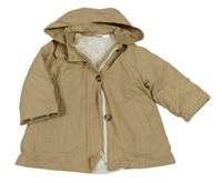 3v1 - Béžová šusťáková jarní  parka s kapucí ZARA