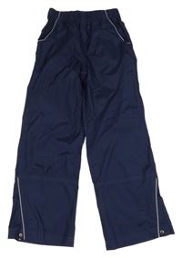 Tmavomodré šušťákové nepromokavé funkčné nohavice crane