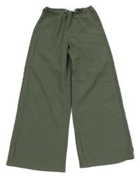 Khaki široké nohavice H&M