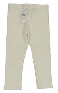 Nové - smetanové žebrované legíny F&F