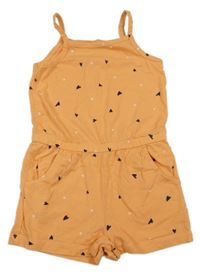 Oranžový bodkovaná ý letný overal so srdiečkami name it.