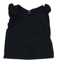 Tmavomodré tričko s volánky H&M