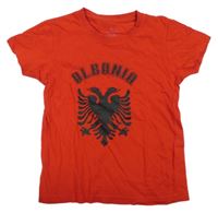 Červené tričko s potlačou