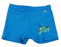 Modré nohavičkové plavky s lodí Speedo