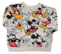 Biela mikina s Mickeym H&M