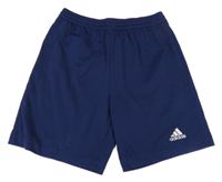 Tmavomodré športové funkčné kraťasy s logom Adidas
