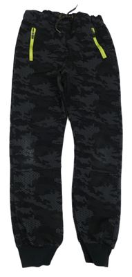 Čierno-sivé army funkčné tepláky ERGEENOMIXX