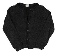 Čierno-strieborný melírovaný prepínaci crop sveter HEMA
