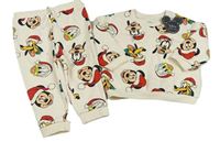 Nové - 2set - Krémová mikina s Mickeym a přáteli + tepláky Primark