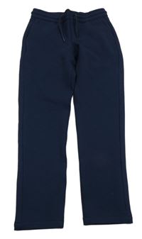 Tmavomodré vzorované teplákové chino nohavice