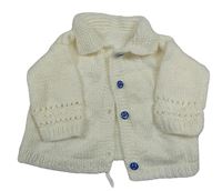 Smotanový prepínaci sveter s golierikom