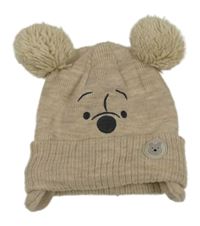 Béžová melírovaná pletená čapica s bambulemi - Pú Primark