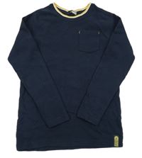 Tmavomodré rebrované tričko s vreckom George