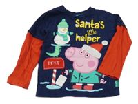 Tmavomodro-červené triko s Tomíkem Tu