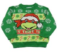 Zelený vzorovaný sveter s Želvou Ninja Primark