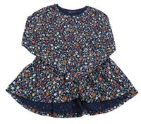 Tmavomodrá květovaná tunika Tu