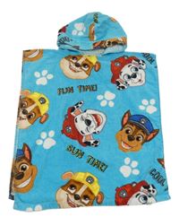 Azurové froté osuškové pončo s Paw Patrol a kapucí Primark