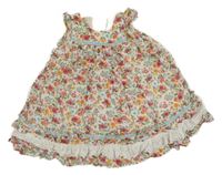 Smetanové květované oversize šaty Laura Ashley