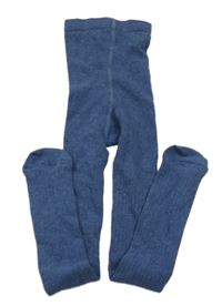 Tmavomodré žebrované punčocháče M&S