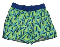 Zelené plážové kraťasy s listami