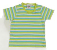 Limetkovo-azurovo-biele pruhované tričko Bubble Gum