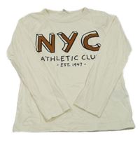 Smetanové triko s nápisem H&M