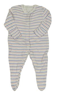 Bielo-modro-ružový pruhovaný overal Primark