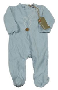 Nové - Světlemodrý sametový overal s králíkem