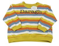 Nové - Farebná pruhovaná mikina s nápisom