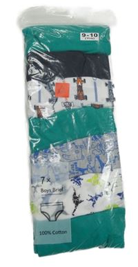 Nové - 7x slipy - 3x zelené + tmavomodré + bílé s formulemi + bílé s dinosaury + šedé melírované se zvířaty