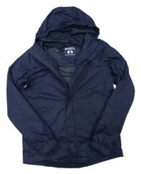 Tmavomodrá šusťáková podzimní funkční bunda s kapucí Mountain Warehouse