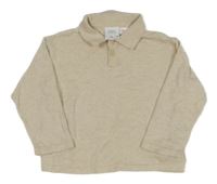 Béžový melírovaný ľahký polo sveter Zara