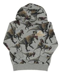 Sivá melírovaná mikina s dinosaurami a kapucí - Jurský svět H&M